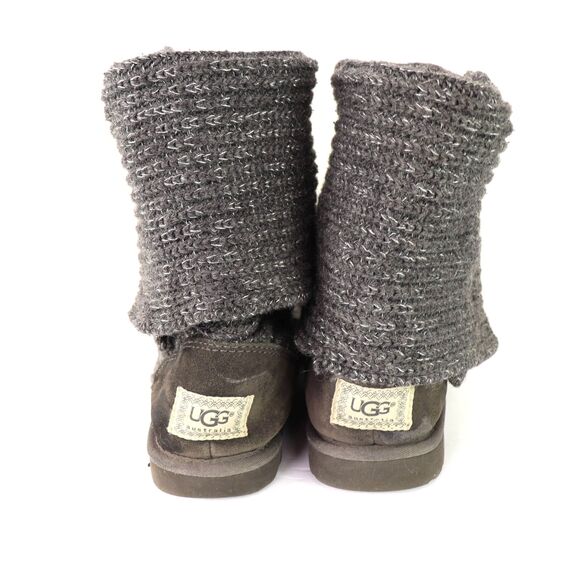 UGG Australia Grey Classic Cardy Knit Tall Sweater Boots size 8 - Picture 6 of 8
